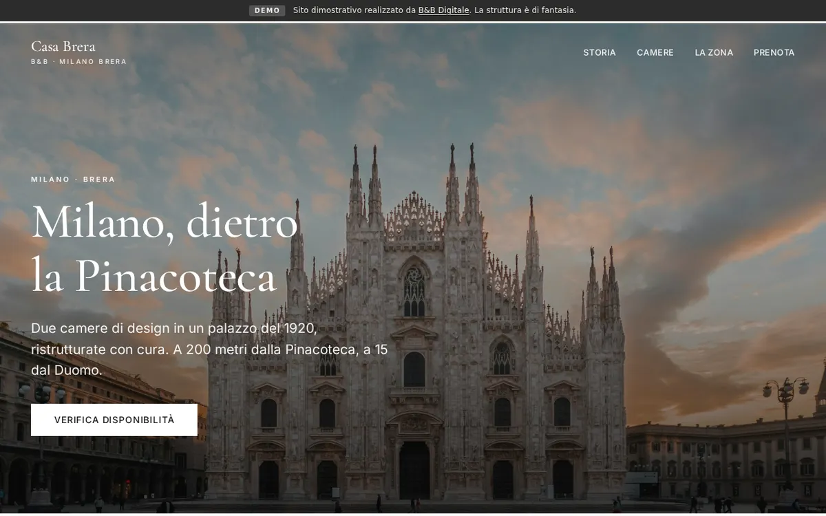 Anteprima desktop del sito Casa Brera