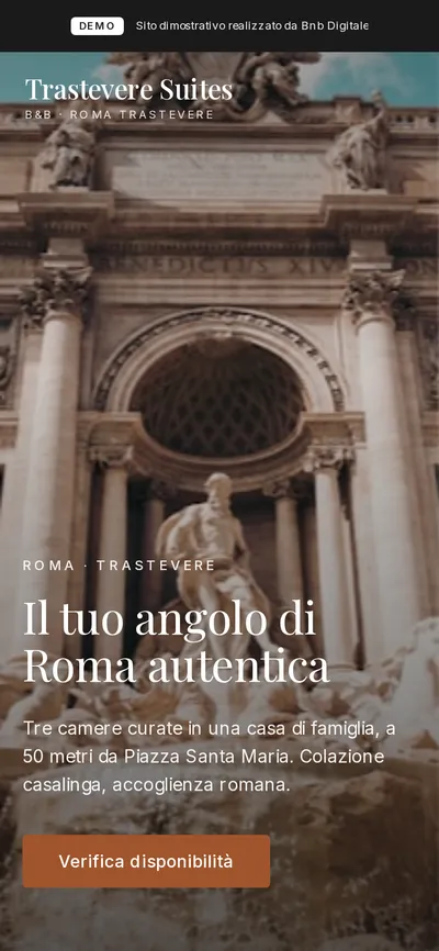 Anteprima mobile del sito Trastevere Suites
